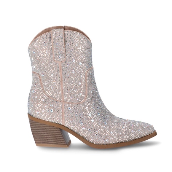 Madden NYC Womens Bling Short Cowboy Boots 9.5 | Rhinestone Sparkle NWT - Picture 2 of 4